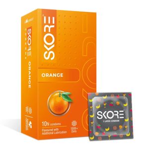 Skore Orange 1500+ Dots Condoms 10's Pack